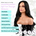 thumbnail image 2 of WINSKY Glueless Wigs for Black Women 26” Heat Friendly Synthetic Wig 150 Density Lace Front Wig Black Long Body Wave Wig, 2 of 7