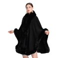thumbnail image 1 of Ponchos para mujer Obosoyo, piel sintética, cuello, capa, capa, pashmina, 1 of 5