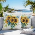 thumbnail image 2 of Outdoor Waterproof Pillow Covers Pack of 2, Summer Flower Country Sunflower Wooden Board Decorative Throw Pillowcases Cushion Covers for Garden Patio Tent Sofa Couch, 26x26 inch, 2 of 8