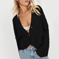 thumbnail image 6 of iHPH7 Cropped Cardigan Cable Knit Cardigan Women Fall Clothes Travel Cardigan Loose Cardigan for Women Casual Outfits for Women Sweater Jacket for Women Black S, 6 of 8