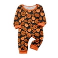 thumbnail image 2 of Family Pajamas Matching Sets - 2 piece Pumpkin Short Sleeve Top and Pants, Holiday Loungewear Outfit, Matching Halloween Pjs for Family Couples Women Men for 12 Months Pjs, 2 of 3