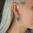 thumbnail image 3 of 81stgeneration Women's Silver Tone Brass 45 mm Nautilus Shell Golden Ratio Spiral Threader Earrings, 3 of 4