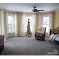 thumbnail image 4 of Semi-Sheer Window Curtains White 45\u201c Length Privacy Curtain Panels Linen Textured Light Filtering Drapes for Basement Laundry Room Grommet Top 2pcs, 4 of 7