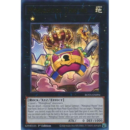 YuGiOh Rage of the Abyss Mimighoul Throne ROTA-EN094 (Quarter Century Secret Rare)