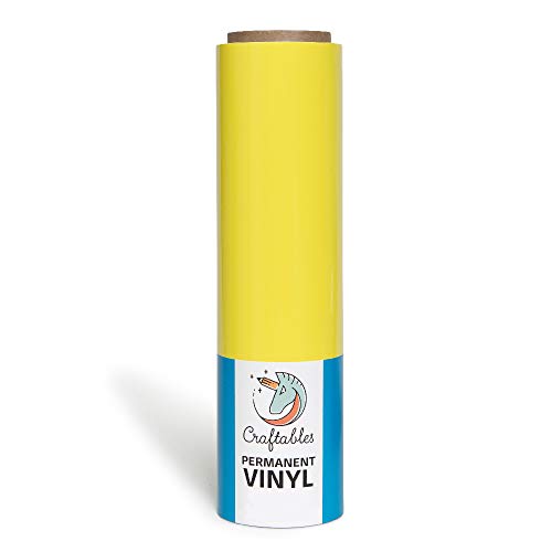 Craftables Light Yellow Vinyl Roll Permanent, Adhesive, Glossy