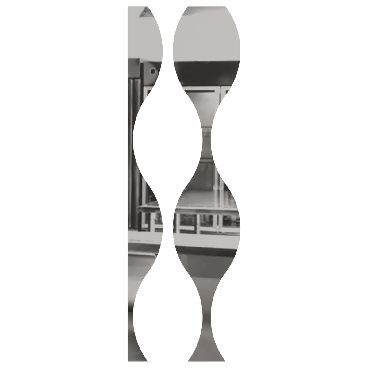 Ekena Millwork 47"H x 1/8"T Ozark Adjustable Acrylic Decorative Slat Wall Panel Kit, Silver Mirror (contains 8 Slats + 1 Straight Edge Starter Slat)