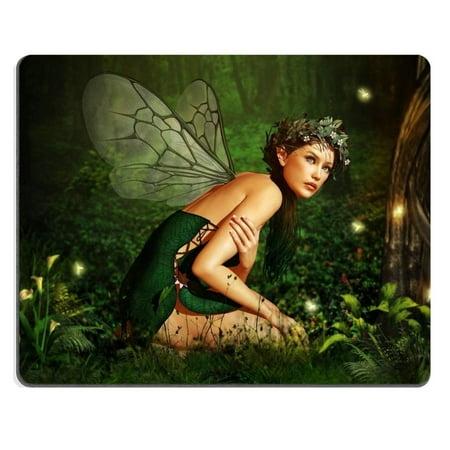 POPCreation an illustration of a nymph who lives in the forest Mouse pads Gaming Mouse Pad 9.84x7.87