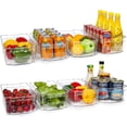 thumbnail image 2 of HOOJO Contenedores organizadores para refrigerador: 8 contenedores de plástico transparente para refrigerador, congelador, gabinete de cocina, organización de despensa, organizador para refrigerador s, 2 of 4