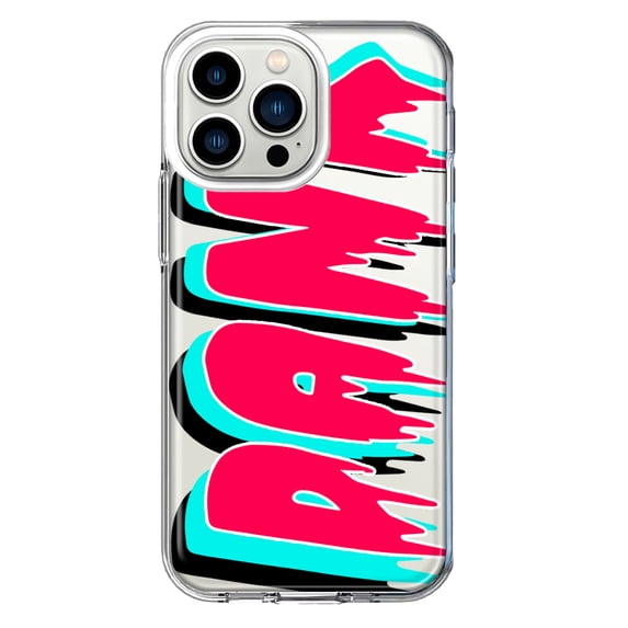MUNDAZE Apple iPhone 13 Pro Shockproof Clear Hybrid Protective Phone Case Teal Pink Clear Funny Text Quote Dank Cover