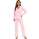 thumbnail image 4 of Conjunto de pijama LUBOT para mujer, viscosa de bambú, suave como la mantequilla, 2XL, rosa, 4 of 6