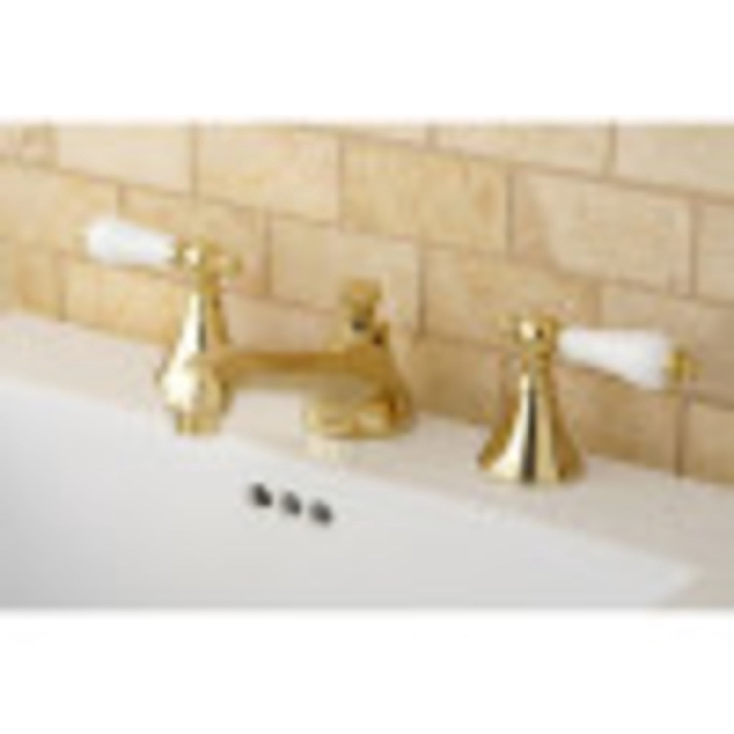 Kingston Brass KS4472PL 8 in. Widespread Bathroom Faucet, Polished Brass
