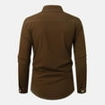 thumbnail image 4 of JTieacloth Long Sleeve Dress Shirts Mens Spring And Autumn Fashion Casual Lapel Collar Colored Long Sleeve Shirt Brown, 4 of 6