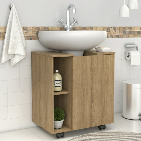 MOBI Mueble para Baño de Madera Modelo Limay en Color Miel