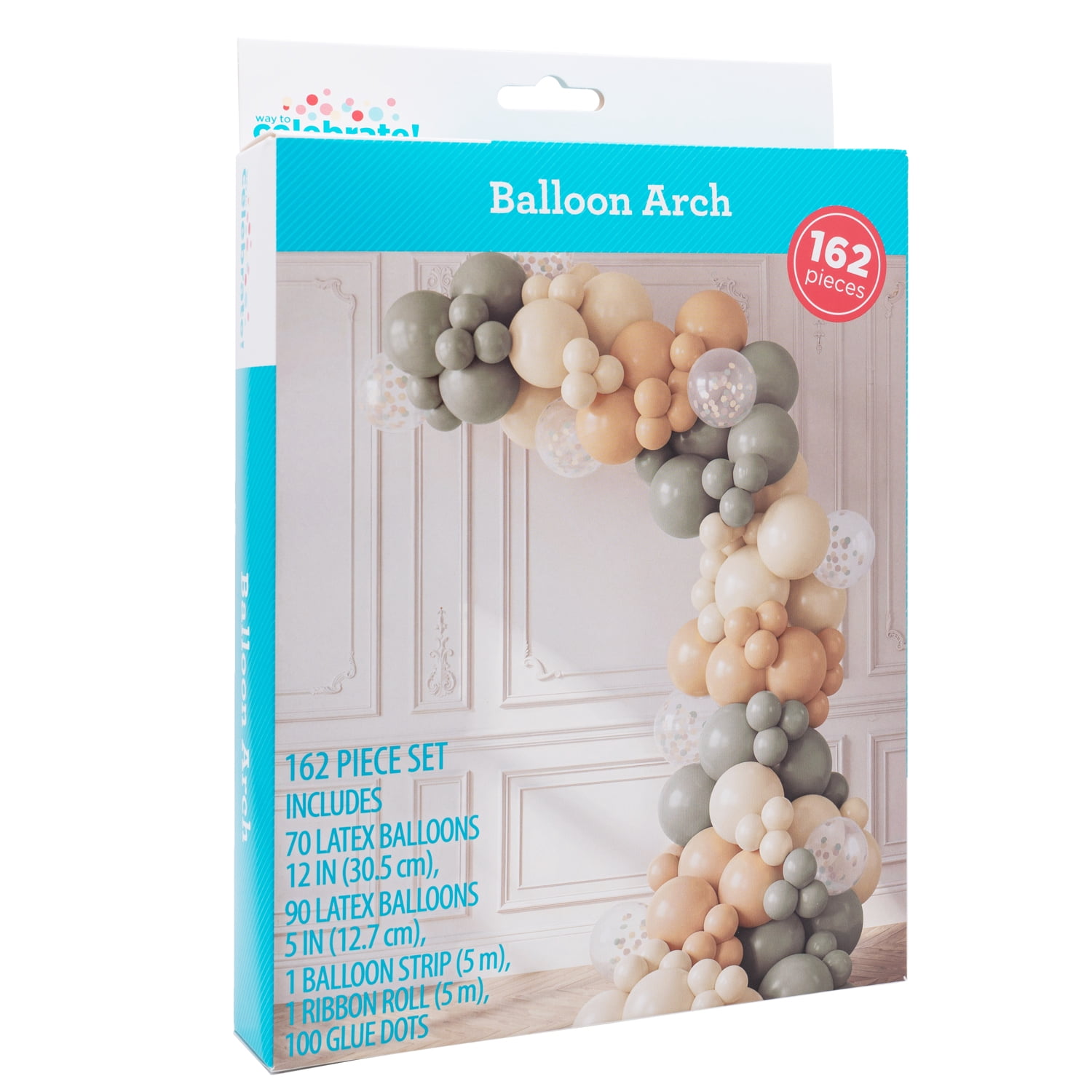 162CT Balloon Arch Kit with Latex Balloons, Multi-colored, by Way to Celebrate
