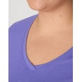 thumbnail image 4 of Hanes Just My Size Cotton Jersey Short Sleeve V-Neck T-Shirt (Plus ) Petal Purple 4X Women's, 4 of 5