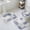 Blue, variant on Blue White Bath Mat 3 Piece Bathroom Rug Set, Abstract Grey Chrysanthemum Flower Floral Non Slip Bath Rug Contour Mat and Toilet Lid Cover, Absorbent Shower Mats Soft Bath Rugs and Mats Sets