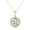 Yellow Gold, variant on Cate & Chloe Mariah 18k Yellow Gold Plated Halo Pendant Necklace with Simulated Diamonds for Women