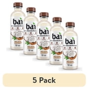 (5 pack) Bai Molokai Coconut Antioxidant Infused Water Beverage, 18 fl oz, Bottle