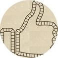 thumbnail image 1 of Ahgly Company Tapis d'Intérieur Lavable en Machine, Mocassin Rond Beige Transitionnel, 7 Pieds Rond, 1 of 7