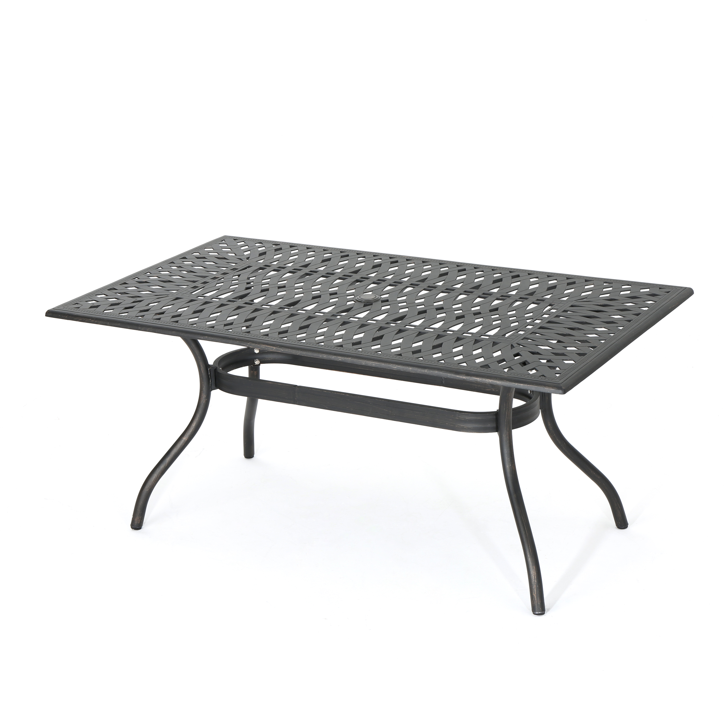 cast aluminum rectangle patio dining table