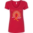 thumbnail image 3 of Inktastic Multiple Sclerosis Awareness Orange Ribbon Rainbow Women's V-Neck T-Shirt, 3 of 5