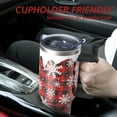 thumbnail image 6 of Christmas Red Buffalo Plaid Gifts for Women Men, White Snowflake Stainless Steel Insulated Travel Coffee Cup, 40 Oz Tumbler with Handle and Straw, Winter Holiday Water Bottle, 6 of 6