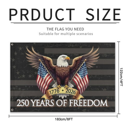 American 250 Year Anniversary Flag 4x6 Ft Outdoor Double Sided 250th Anniversary USA Flag 4th of July1776 Patriotic Flags For Outside Indoor Decor