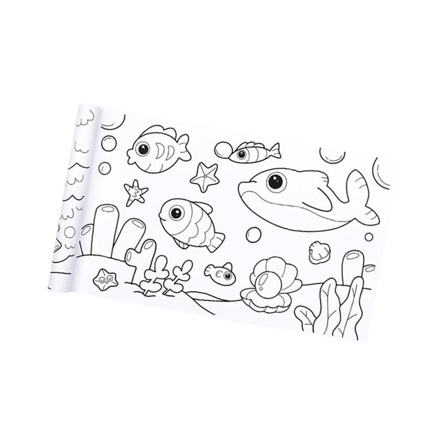 Papel para colorear, rollo de , póster para colorear para niños pequeños, libro para colorear, mesa de papel, hojas para colorear de pared, Animal Macarena Rollo de papel para colorear