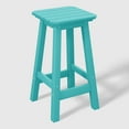 thumbnail image 3 of WestinTrends 24" HDPE Outdoor Patio Counter Height Backless Square Bar Stool, Turquoise, 3 of 7