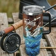 thumbnail image 3 of Fishing Tumbler with Handle and Straw Fish Cup Coffee Travel Mug Fishing Gifts for Dad Papa Husband Fisherman Fathers Day,Anniversary,Christmas,Birthday-40 oz Wood Grain Fishings, 3 of 6