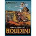 thumbnail image 2 of Unknown 12x14 Black Ornate Wood Framed with Double Matting Museum Art Print Titled - Magicians: Literary Digest: Houdini Buried Alive, 2 of 4