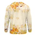 thumbnail image 5 of Dwelliawo Men Autumn Maple Leaf Crew Neck Sweatshirt Long Sleeve Pullover 3D Knit Print Soft Relaxed Fit Casual Top For Outdoor Walk Daily Lounging Yellow L, 5 of 5