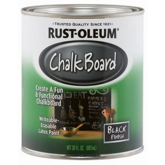 QT Rust-Oleum Specialty Black Chalkboard Brush On Latex Paint, Each