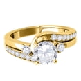 thumbnail image 2 of Mauli Jewels&nbsp;14K Yellow Gold Engagement Ring for Women, 1 Carat Halo Round Diamond Rose Shape Engagement Ring, 4-Prong Setting, 2 of 5