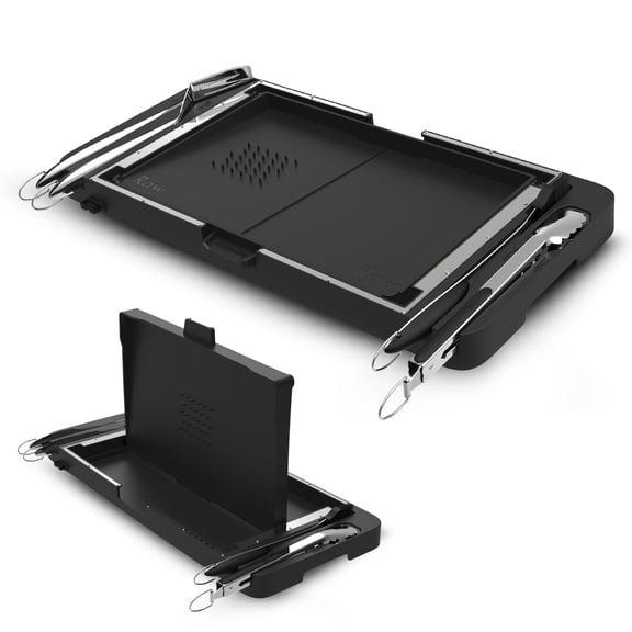Grillbot FlipTray Dual-Sided BBQ Prep and Serving Tray with Built-in Tools