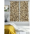 thumbnail image 3 of Leopard Sheer Curtains 72 Inch Length 2 Panels Set for Living Room/Bedroom, Rustic Brown Animals Art Modern Semi Curtain Sheers Drapes Rod Pocket Curtains Window Treatment Set 52''x72''x2, 3 of 7