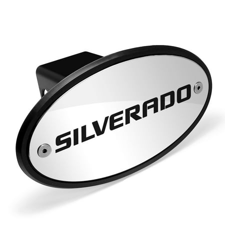 - Chevrolet Logo Silverado Chrome Metal Plate 2 inch Tow Hitch Cover