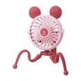 thumbnail image 3 of Ventilador de escritorio de velocidades con forma de luz nocturna, ventilador personal con clip para mochileros, cinta de correr, oficina Orejas redondas rosadas, 3 of 8