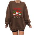 thumbnail image 1 of Gibobby Sudaderas de Navidad para mujer Sudadera con estampado navideño para mujer Sudadera con capucha informal de talla grande para invierno(Marrón,G), 1 of 3