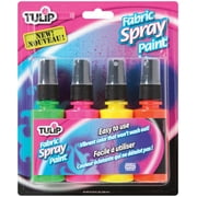 Tulip Fabric Spray Paints 2oz 4/Pkg-Neon, Pk 1, Tulip