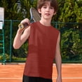 thumbnail image 4 of Ruyang Teen Boys Crew Neck Vest Summer Solid Sleeveless Camisole Tops Casual Basic Athletic Jogger Tank Tops 5-12 Years, 4 of 7