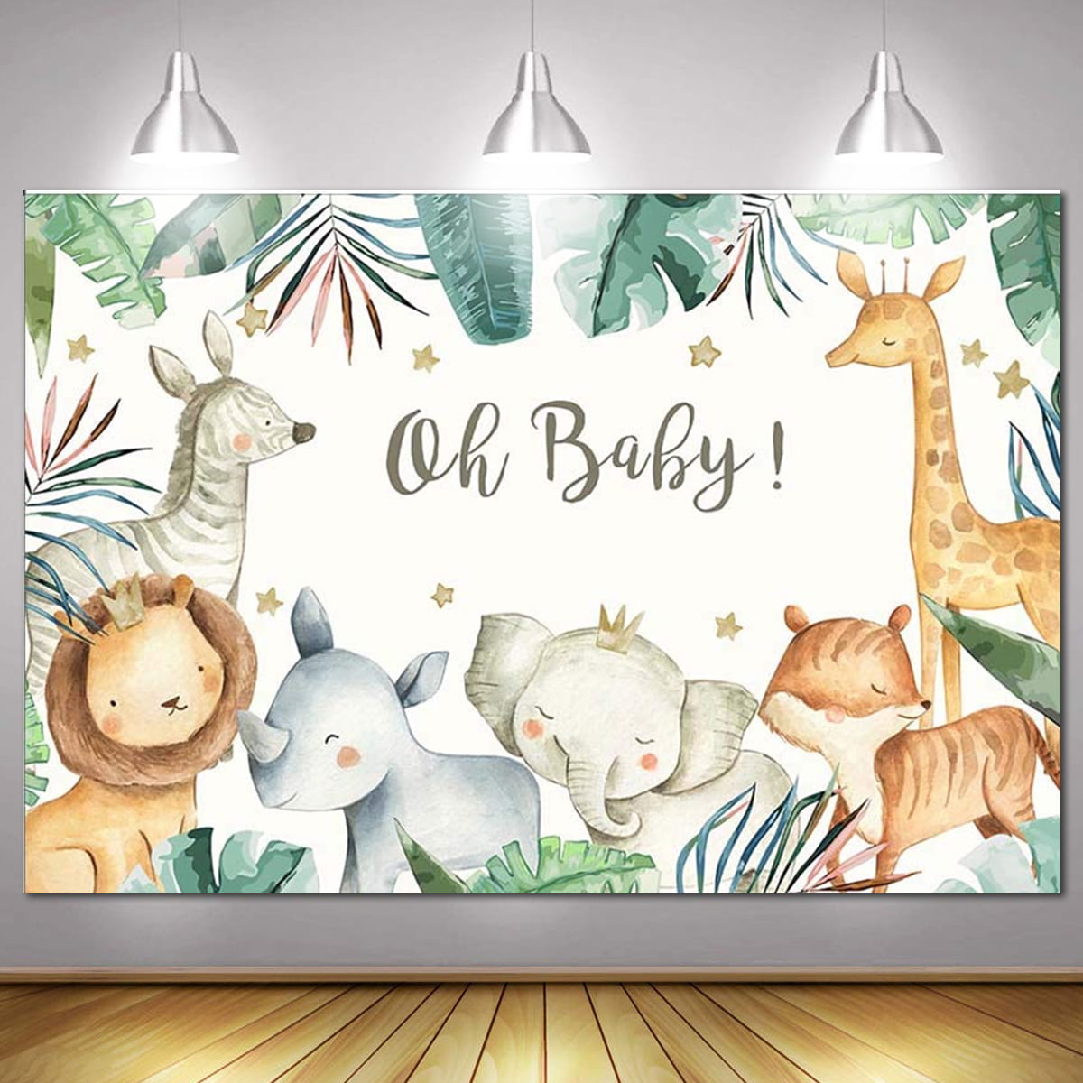 YEELE 10x8ft A Little Fox is on The Way Backdrop Boy Baby Shower Photography Background Safari Theme Kids Infant Newborn Photos Pastel Color Flower Digital Wallpaper Photobooth Studio Props