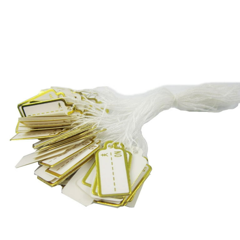 Taihexin 500 Pcs Price Tags with String Attached, White Marking