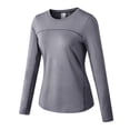 thumbnail image 1 of ziyahi sous-Vêtements Thermiques d'Automne pour Femme Col Rond Couche de Base Manches Longues Ajustés Plus Chauds Hauts Chandail Mise en Forme Course Yoga Entraînement Violet G Gris TTG, 1 of 6