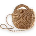 thumbnail image 1 of Round Straw Crossbody Beach Bag - Summer Straw Cross Body Handbag Bags With Zipper For Ladies, 1 of 4