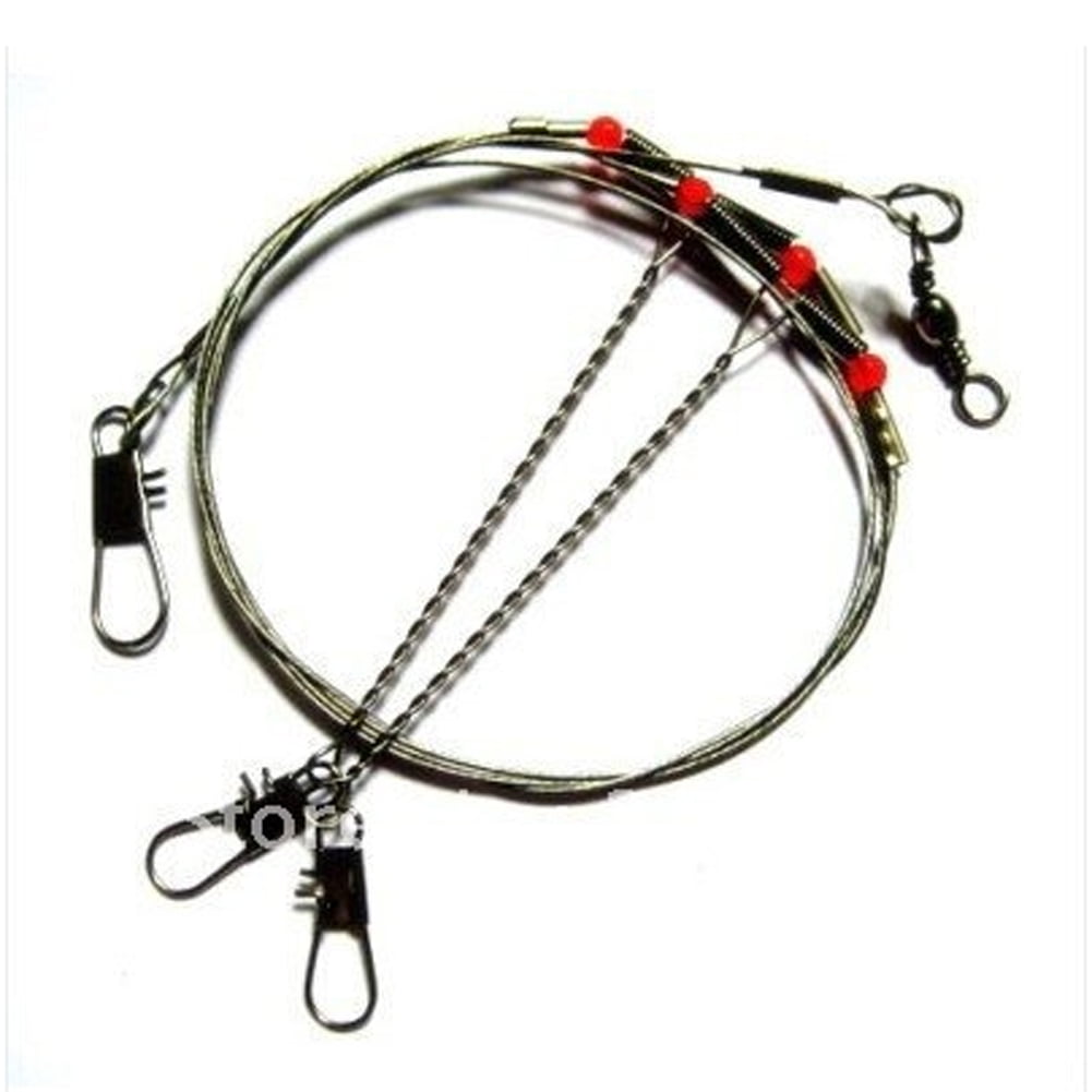 Arms Stainless Steel Fishing Wire Leader Arms with Rigs Swivels Snap 
