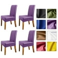 thumbnail image 1 of Amdohai Stretch Solid Pu Leather Waterproof Dining Chair Cover Slipcover Removable, 1 of 7