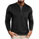 thumbnail image 2 of pstuiky manga larga para hombre, Camiseta informal de manga larga con cuello redondo y bolsillos abotonados para hombre, color liso, transpirable top de hombre l, 2 of 7