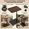 thumbnail image 5 of EZBY C Shaped End Table with Built-In Tablet Groove, 360° Swivel Sofa Side Table, Adjustable Height Mobile Laptop Desk for Couch and Bed, 5 of 10