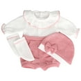 thumbnail image 4 of Doll Clothing for 18 inch Baby Doll Pink and White Lotus Collar Wool Set, 4 Pieces Set, 4 of 5